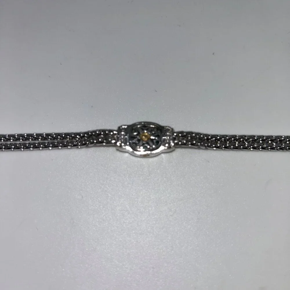 John Medeiros 2-Strand Bracelet Rhodium-Plated Bracelet Champagne Crystal - Picture 13 of 15